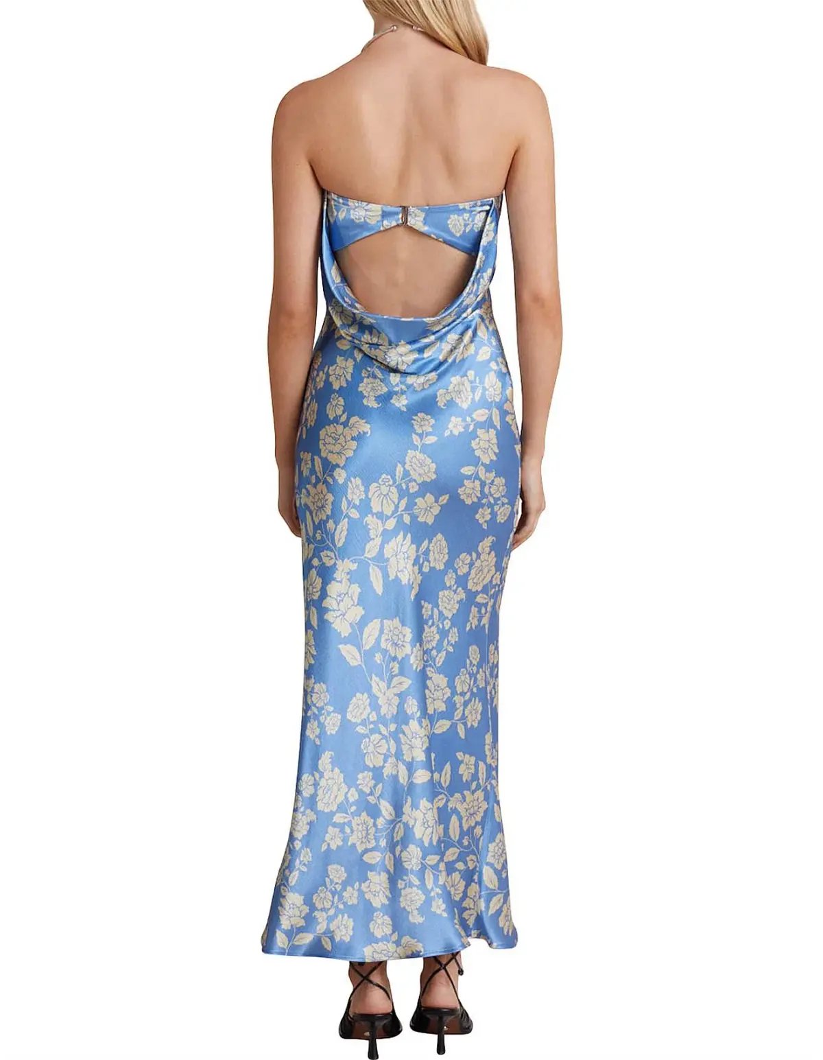 Bec & Bridge Blossom Strapless Maxi Dress Blue Floral Size AU 8 photo 2