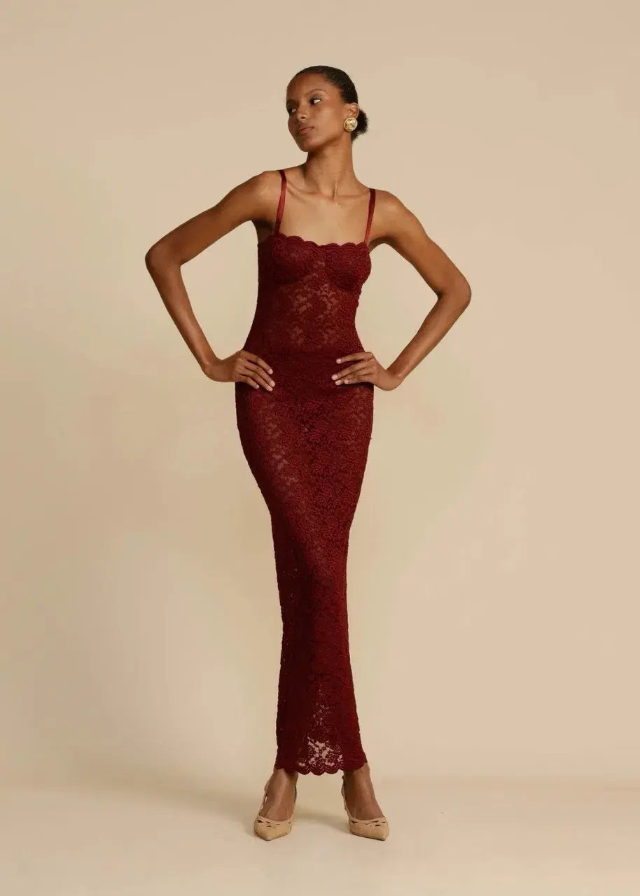 Arcina Ori Margot Maxi Dress in Red Wine Size AU 8 photo 2