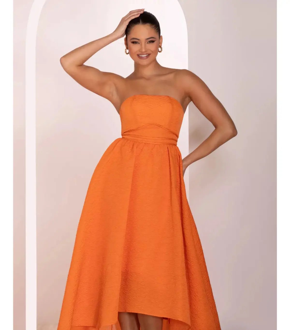 Pilgrim Adalyn Midi Dress in Orange Size AU 18 photo 5