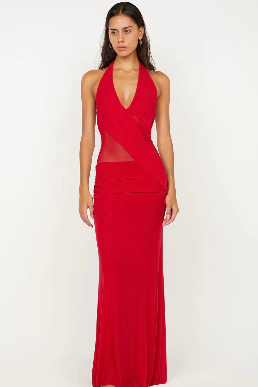 Bec & Bridge Deija Halter Maxi Dress - Strawberry photo 4