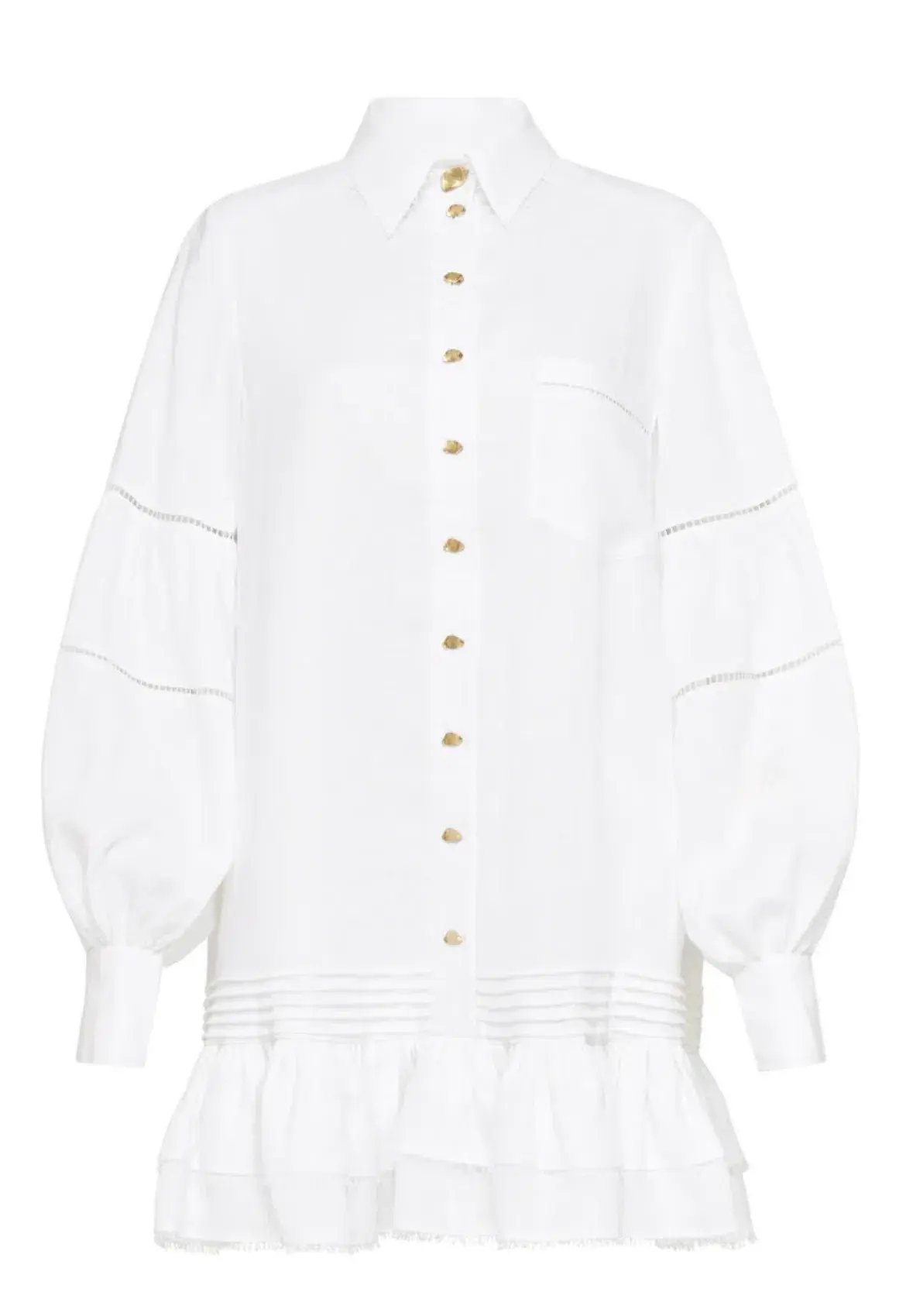 Aje Lotus Shirt Mini Dress White Size AU 10 photo 6