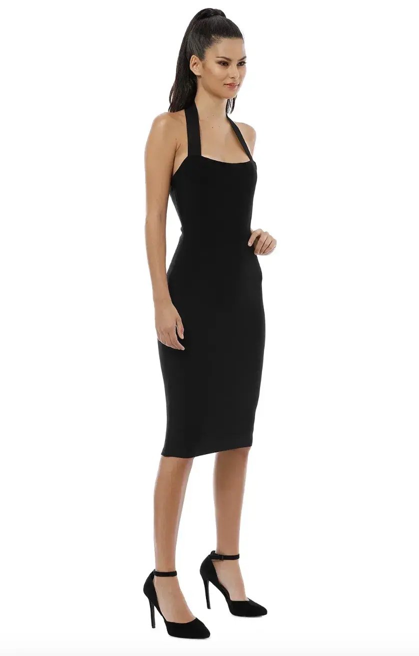 Misha Julia Midi Dress Black Size 4 photo 2