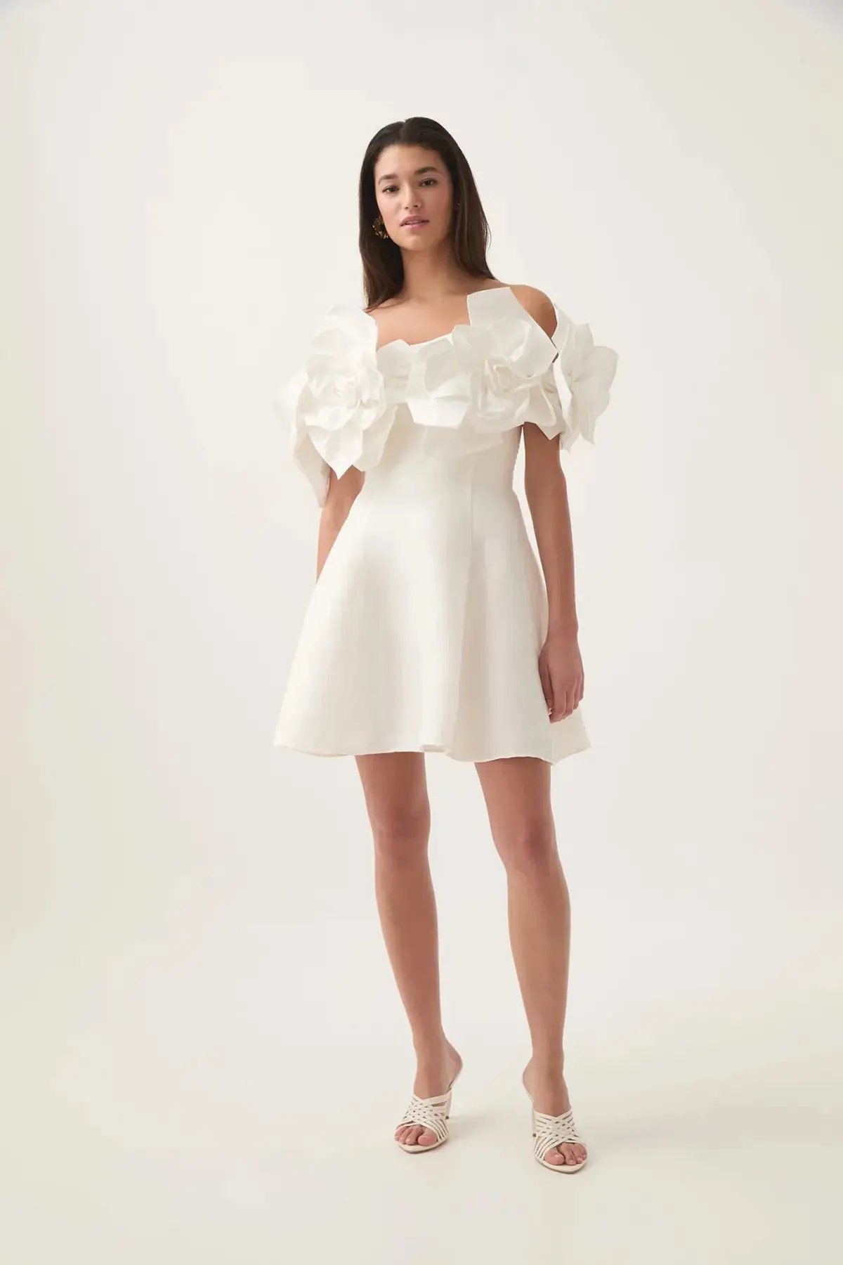 Aje Etta Mini Dress Ivory Size 14 photo 2