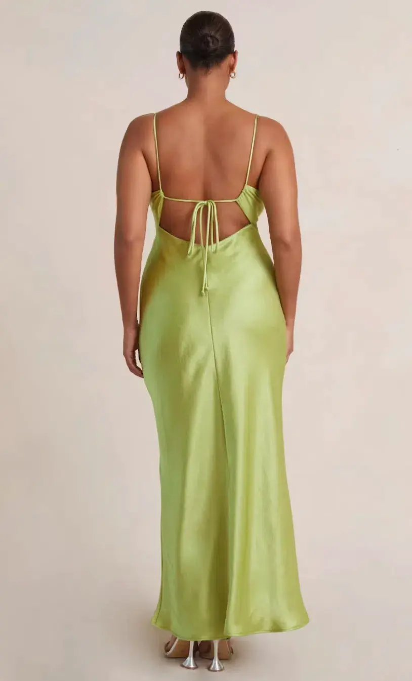 Bec & Bridge The Julieta V Neck Maxi Dress Lime Green Size 6 photo 2