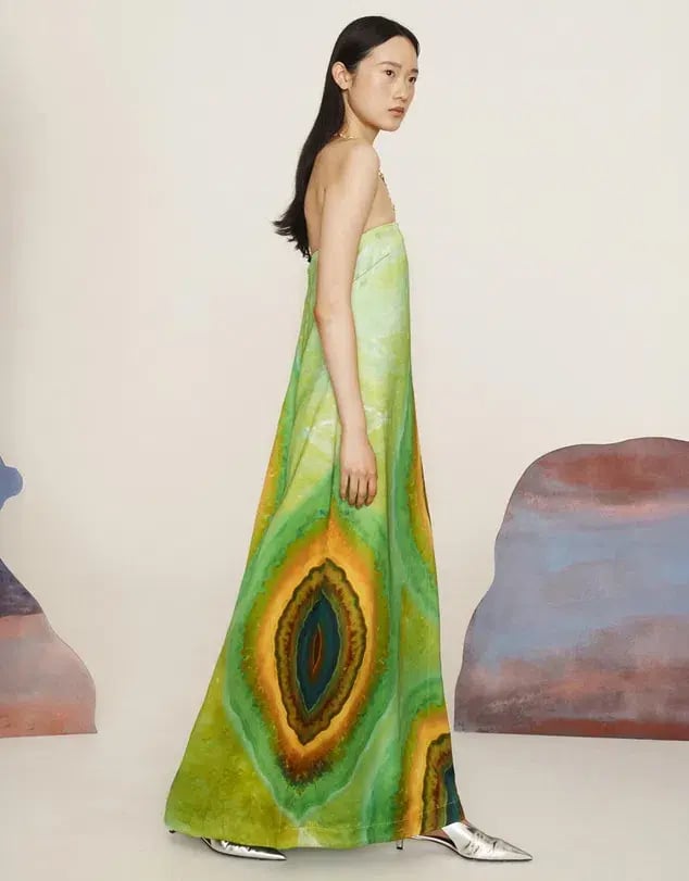 Alemais Iris Strapless Gown Green Maxi Dress XS Size 6 photo 3