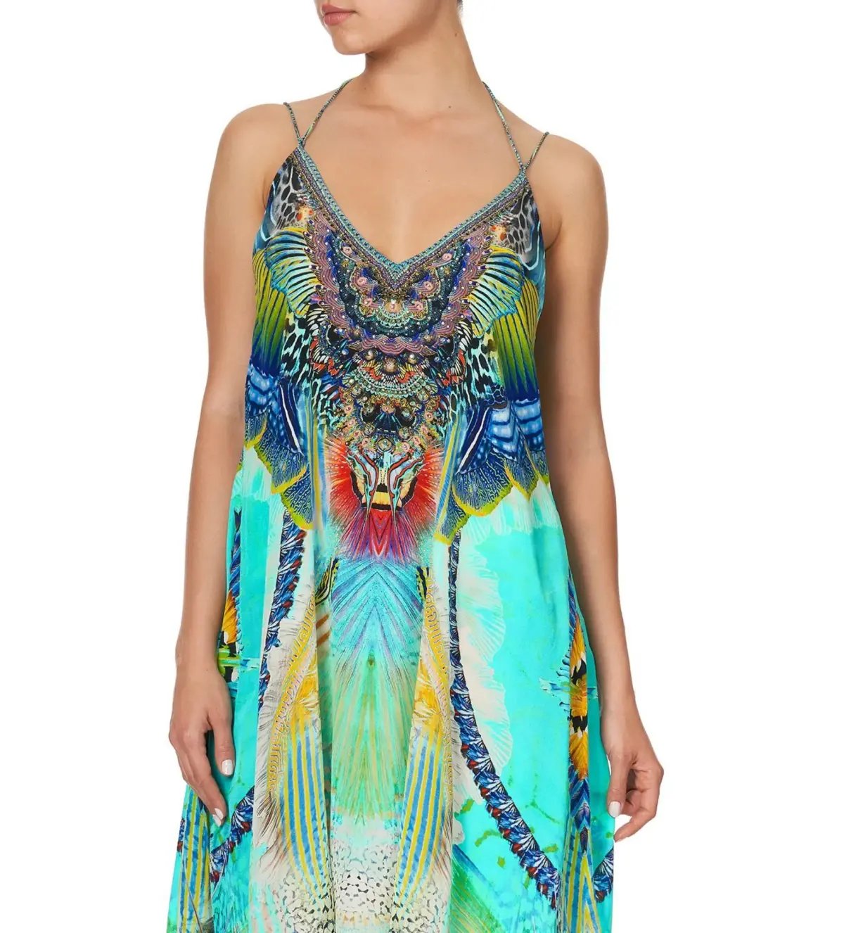 Camilla Reef Warrior V-Neck Strappy Flare Midi Dress Size S / AU 10 photo 4