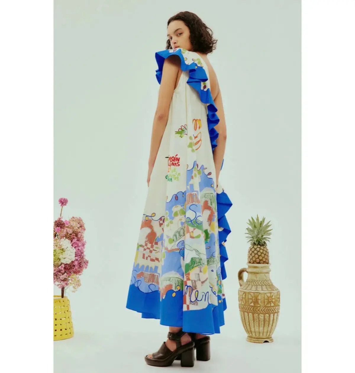 Alemais Nadia One Shoulder Ruffle Dress Multi Size AU 14 photo 3