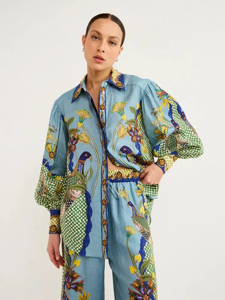 Alemais Gilly Shirt & Pant Set Misty Blue Size AU 6 photo 13