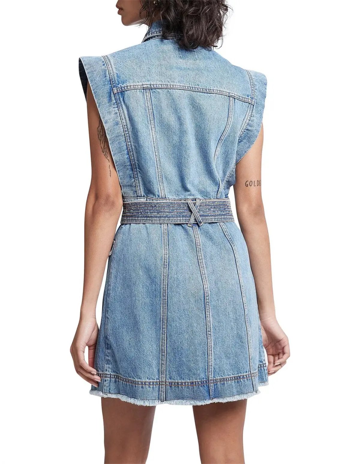 Aje Remi Denim Mini Dress in 90's Wash Size AU 14 photo 5