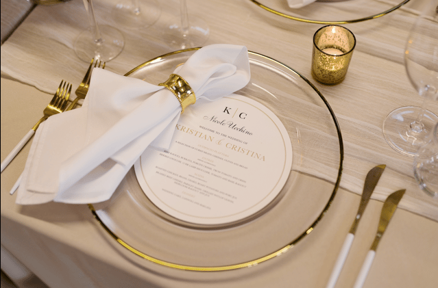 Glass Charger Plate with Gold Rim photo 3