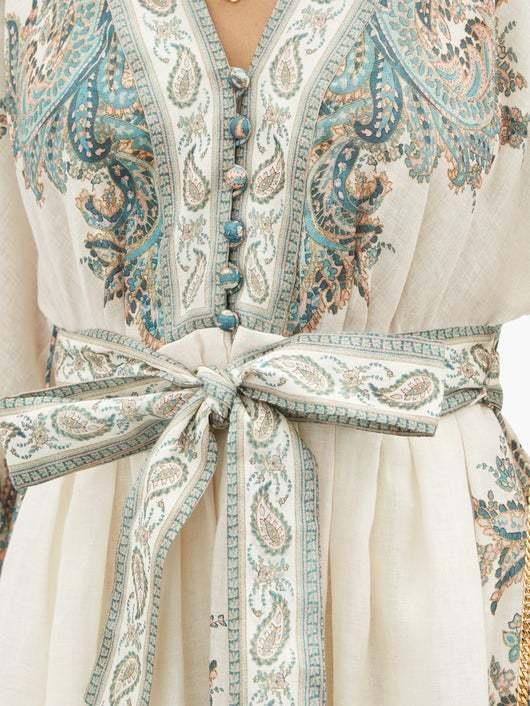 Brighton Paisley Mini Dress (cream/blue/blush, size 14) photo 3