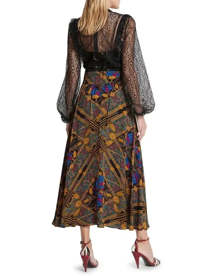 Sass & Bide One Day I Am Print Midi Skirt Multi Size 6 photo 3