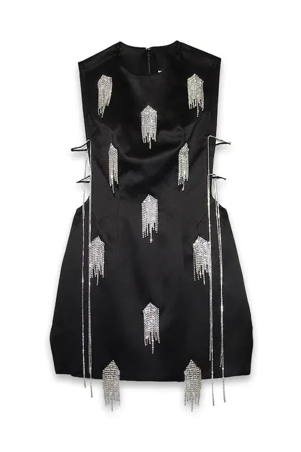 Kourh Onirique Crystal Mini Dress Black Size 10 photo 2