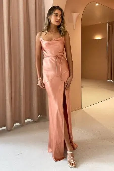 Shona Joy - La Lune Bias Cowl Maxi Dress - Rosé - Size 8 photo 3