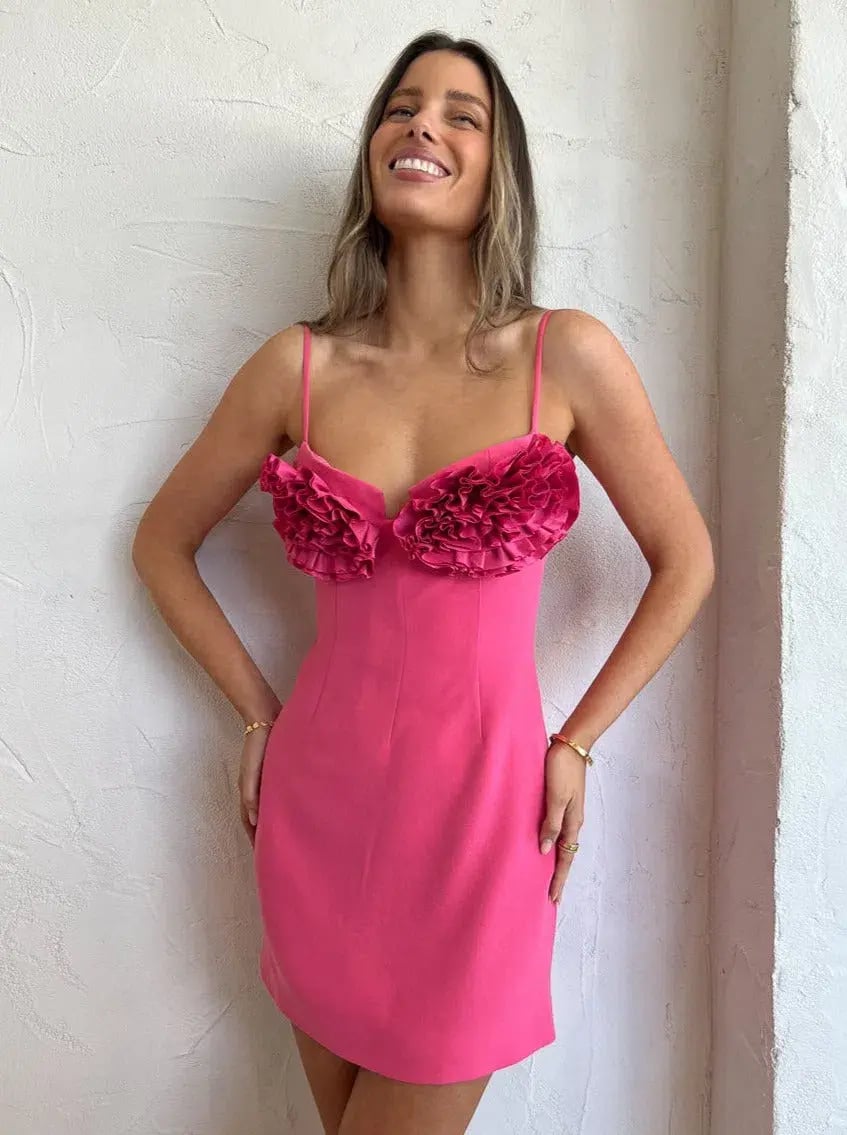 Rachel Gilbert Margot Mini Dress in Pink Size AU 12 photo 4