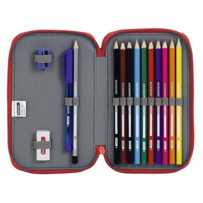 Double Pencil Case Real Sporting de Gijón White Red (28 pcs)_8
