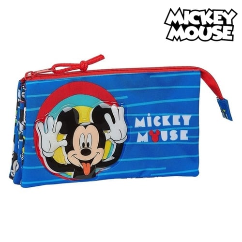 Tredobbelt bæretaske Mickey Mouse Me Time Rød Blå_7