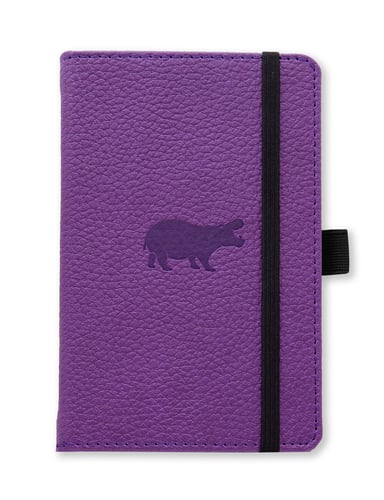 Dingbats* Wildlife A6 Pocket Purple Hippo Notebook - Plain - picture