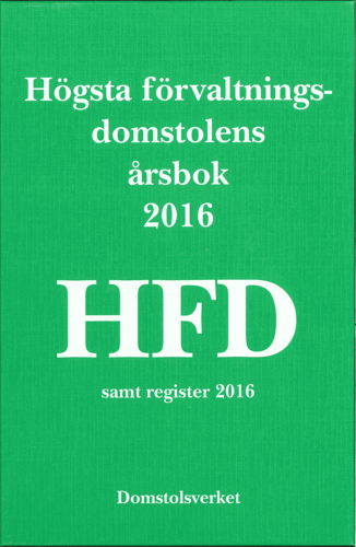 Högsta förvaltningsdomstolens årsbok 2016 (HFD) - picture