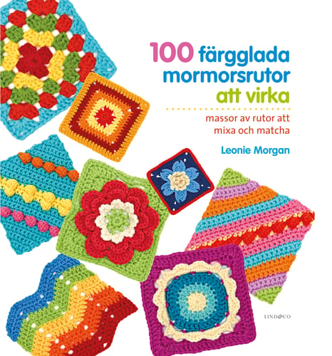 100 färgglada mormorsrutor att virka - picture