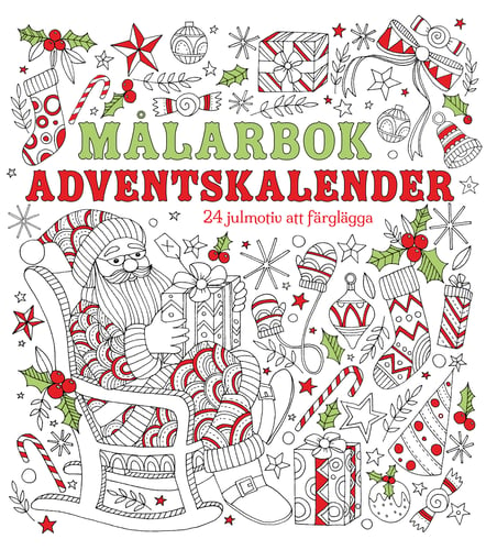 Målarbok adventskalender : 24 julmotiv att färglägga - picture