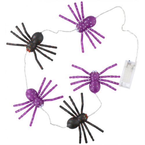 Halloween lyskæde edderkopper 10 LED   _0