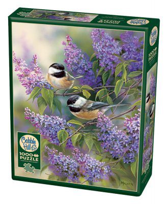 Chickadees and lilacs 1000 bitars pussel - picture
