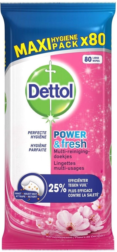 Dettol Power & Fresh Wipes with cherry 80 pcs_0