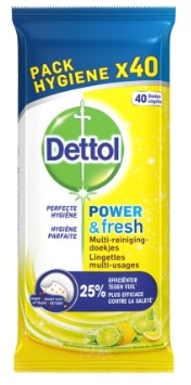Dettol Power & Fresh Wipes with citrus & lime 40 pcs_0