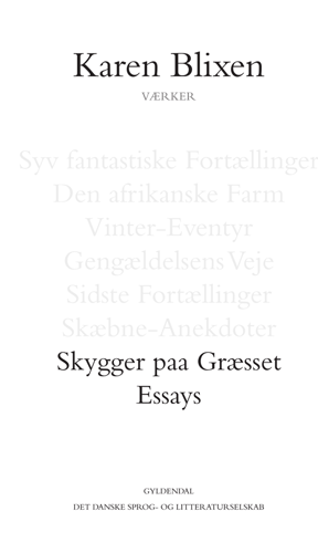 Skygger paa Græsset / Essays - picture