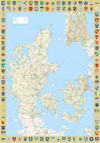 Danmarkskort med kommunevåben - Kolli 4 - picture