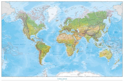 Världen väggkarta Norstedts 1:40 milj i tub : Skala 1:40 milj_0