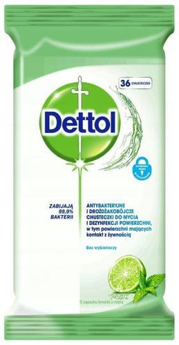 Dettol våtservetter antibakteriella ytskikt Lime & Mint 36 st._0