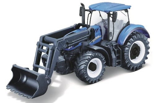 Tractor w/front loader N.H. T7.615 10cm blue - picture