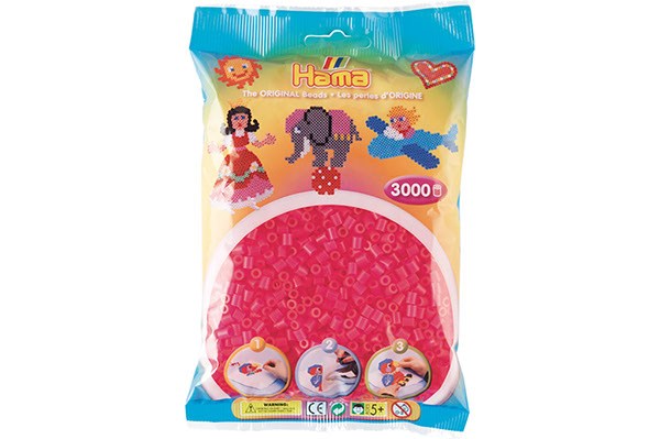 Hama midi perler 3000stk neon fuchsia_0