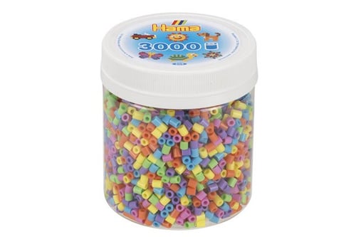 Hama midi perler bæger 3000stk pastel mix 50 - picture