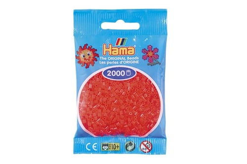 Hama mini perler neon rød_0