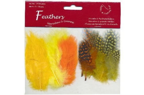 HOBBY2YOU Fjer marabou mix 18stk gule nuancer_0