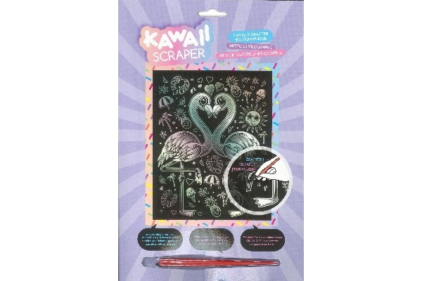 Kradsfolie 20x25cm hologram flamingoer_0