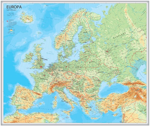 Europa väggkarta Kartförlaget 1:5,5 mili i papptub - picture