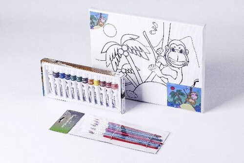 ARTMAX Lærred m/abe 24x30cm+12x12ml maling+pensler_1