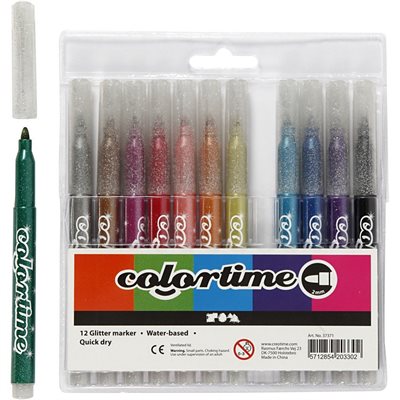 Colortime - Marker 4,2 mm - Glitter - 12 pcs (37371)_0