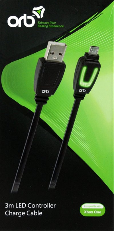 Xbox One - LED Controller Charge Cable 3m (ORB)_0