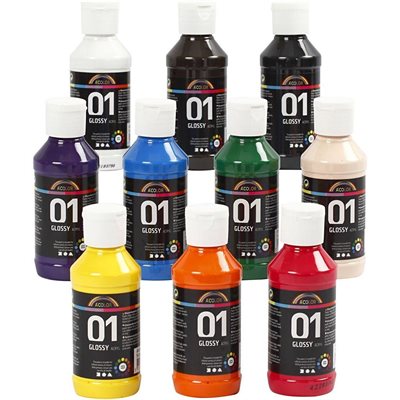 A-Color - Akrylmaling - Blank - (10 x 100 ml) - picture