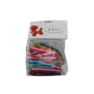 Balloner til ballondyr 15 stk +8 år, 22x15x1cm_0