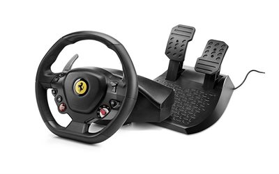 Thrustmaster - T80 Ferrari 488 GTB Edition Racing Wheel and Pedal Set - picture