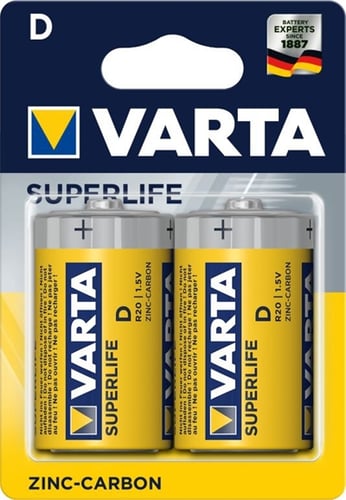 Varta Battery 2 U D Zinc Carbon R20 1,5 V Minibox_0