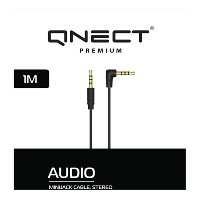 Qnect, Minijack 3.5 male angl. - male straight (3-pin) 1m_0