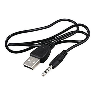 Qnect, USB A 2,0 han - 3,5 Minijack han, 1m, sort_0