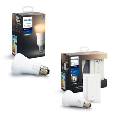 Philips Hue White Ambience 8,5W E27 A60 & A19 Inklusiv Fjernbetjening Bundle  - picture